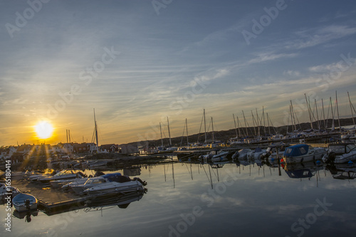 Sunset at marina