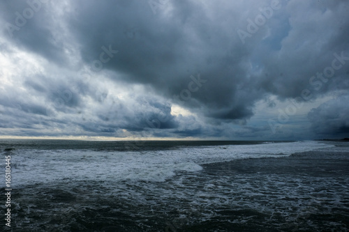 tropical sea storm coming at Glagah beach