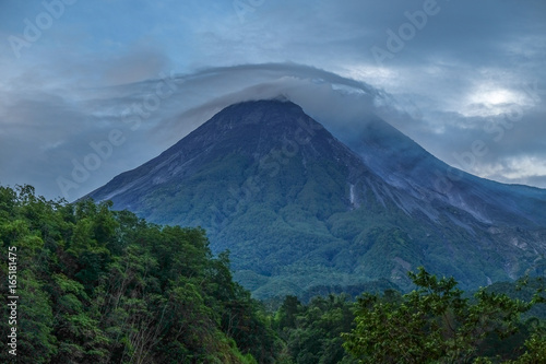 Merapi volcano covered with clouds - the home of the gods