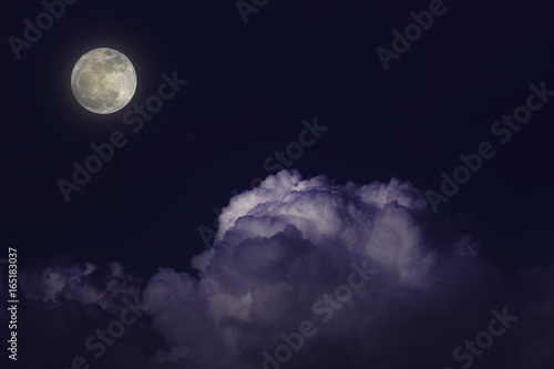 Moon night white cloud background