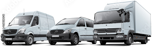 Obraz na plátně Three commercial vehicles