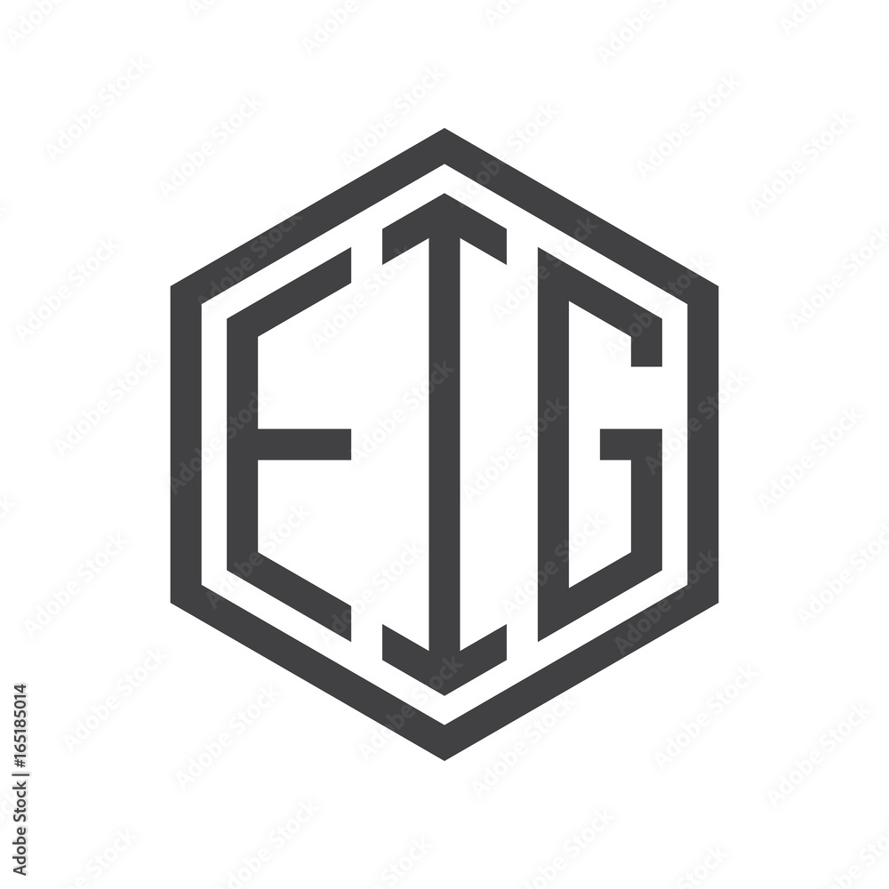 three-letter initials hexagon logo black three-letter initials hexagon logo black