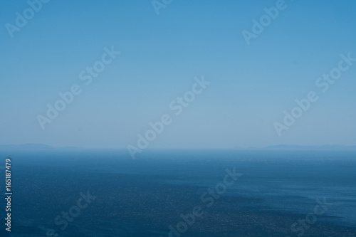 Horizon over Aegean Sea and below the clear sky