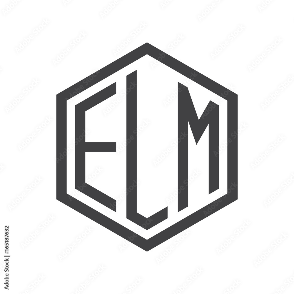 three-letter initials hexagon logo black three-letter initials hexagon logo black