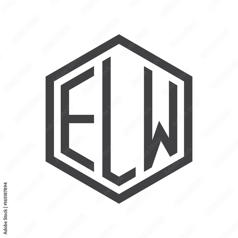three-letter initials hexagon logo black three-letter initials hexagon logo black