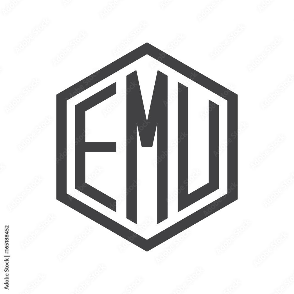 three-letter initials hexagon logo black three-letter initials hexagon logo black