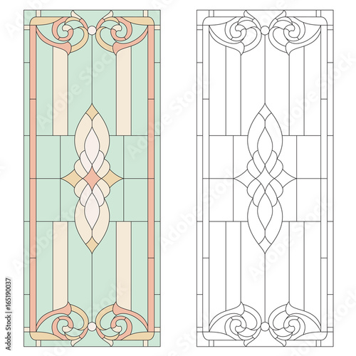 Stained-glass pattern in classic style. Vector
