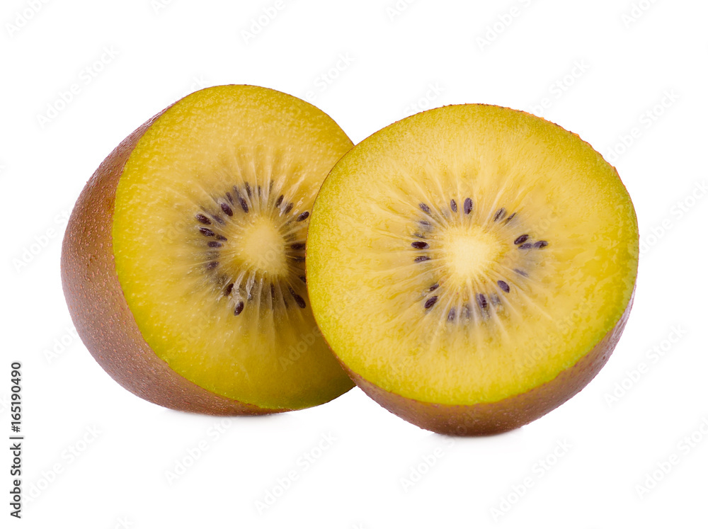 gold kiwi fruit on a white background gold kiwi fruit on a white background