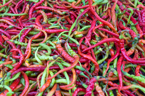 Semi-dry peppers, background © ozgur