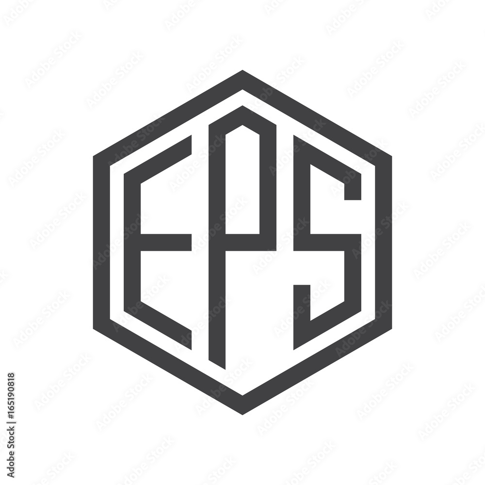 three-letter initials hexagon logo black three-letter initials hexagon logo black