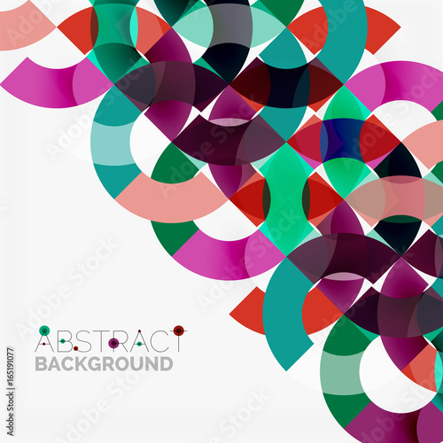 Colorful rings on grey background  modern geometric pattern design