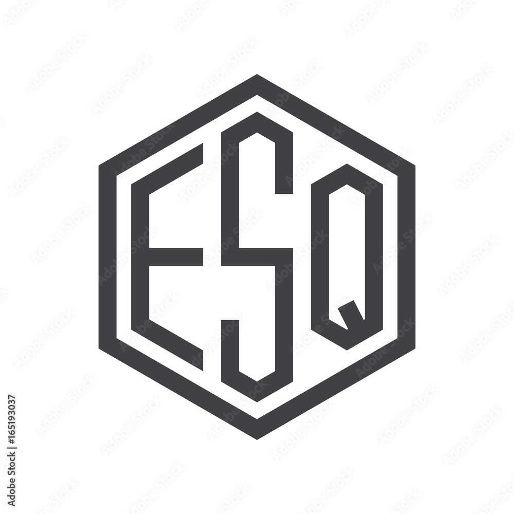 three-letter initials hexagon logo black three-letter initials hexagon logo black