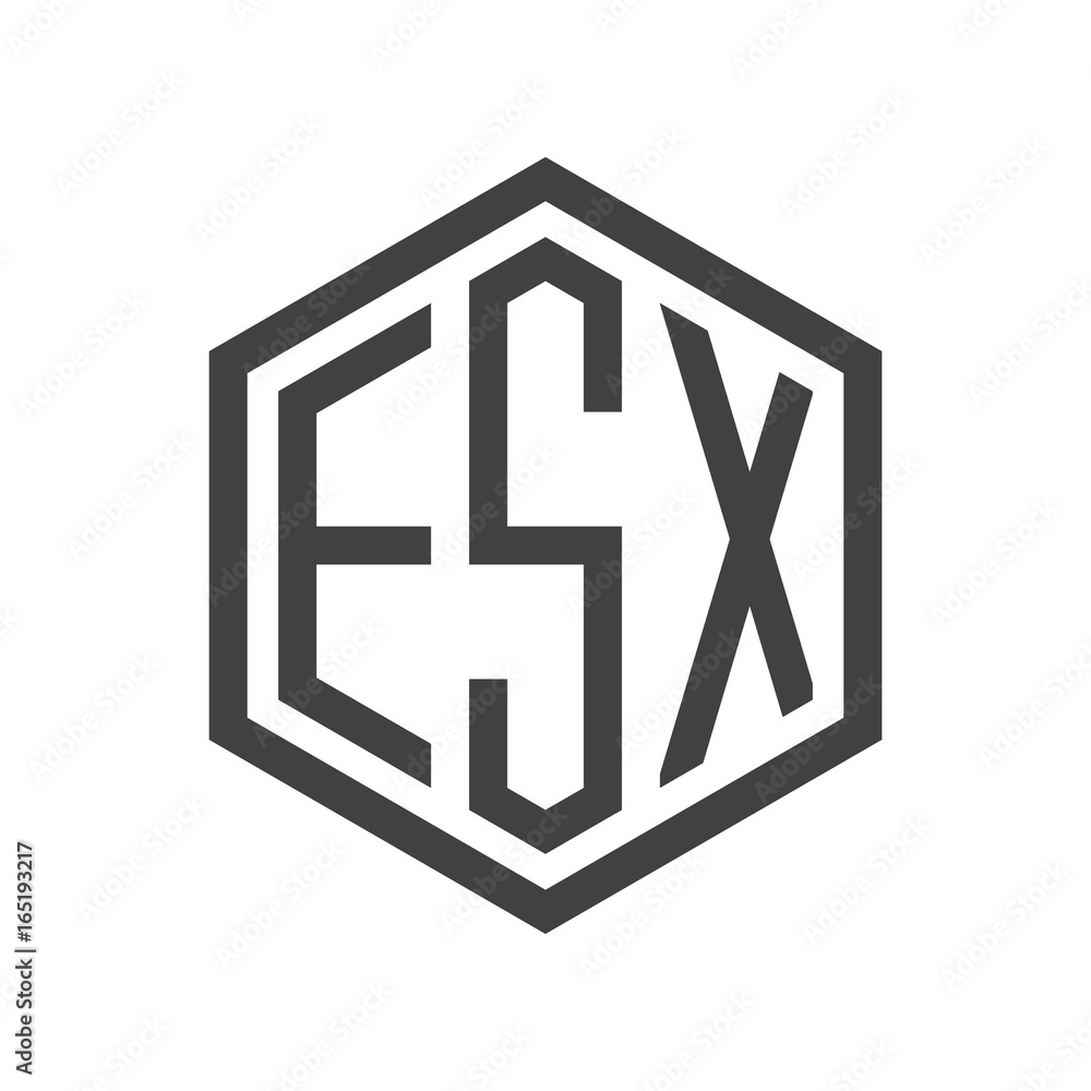 three-letter initials hexagon logo black three-letter initials hexagon logo black