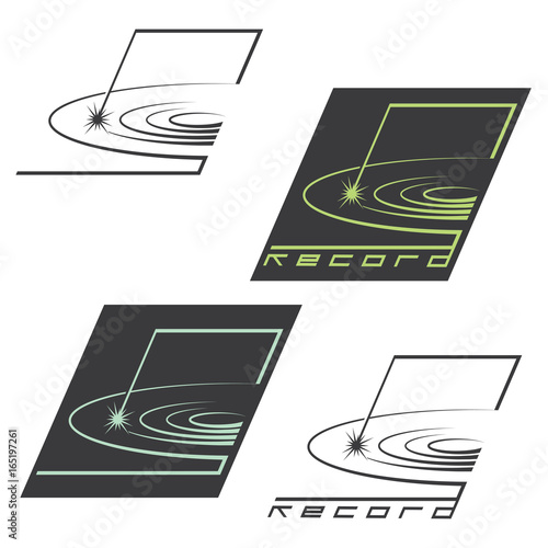 
An illustration consisting of four images of recording discs in the form of a logo
