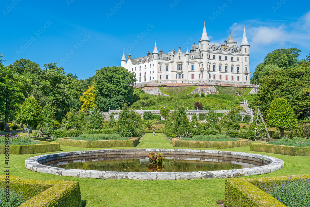 Dunrobin Castle in a sunny day, Sutherland county, Scotland. Dunrobin Castle in a sunny day, Sutherland county, Scotland.