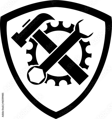 Wappen und Werkzeuge, Werkzeuge und Schlosser Logo