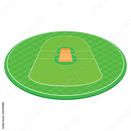 Vector of green cricket ground.