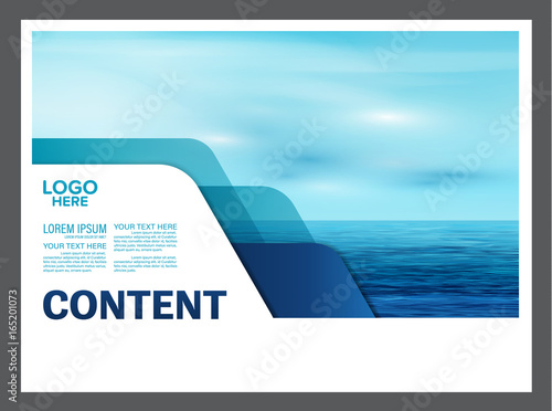 Fotografie Seascape and blue sky presentation layout design template background for tourism travel business
