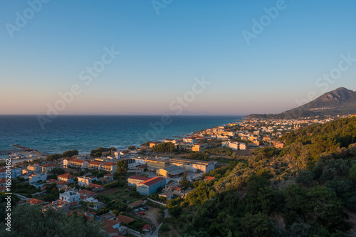 The Town of Karlovasi - Greece at Sunset