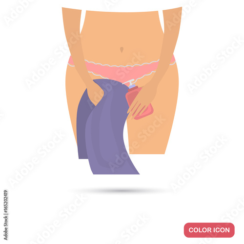 Girl intimate hygiene color flat icon for web and mobile design