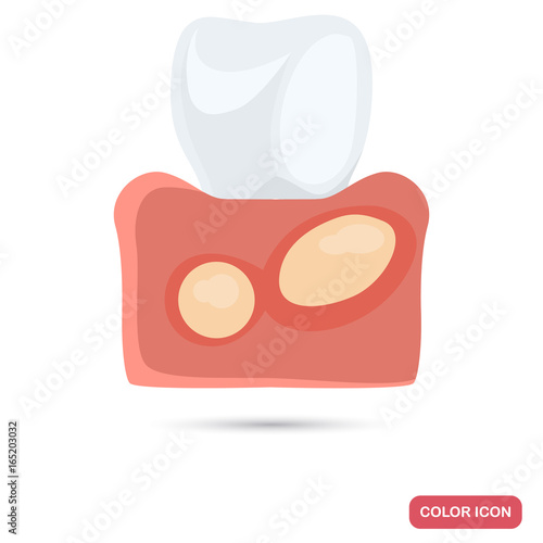 Flux gum desease color flat icons for web and mobile design