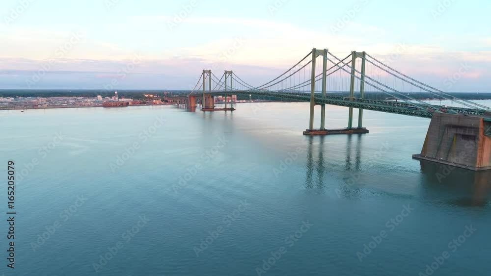 Delaware Memorial Bridge 4k drone aerial prores Delaware Memorial Bridge 4k drone aerial prores