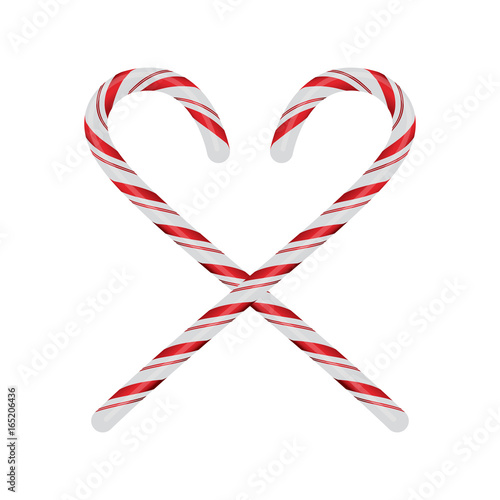 Christmas Candycanes Crossed and Isolated on White Illustration
