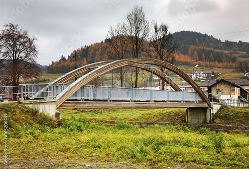 Bridge over Muszynka river in Muszyna. Voivodeship Lesser Poland. Poland