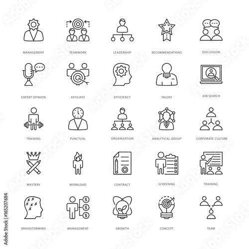Project Management Line Vector Icons 1
