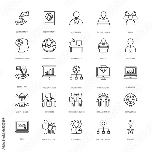 Project Management Line Vector Icons 2