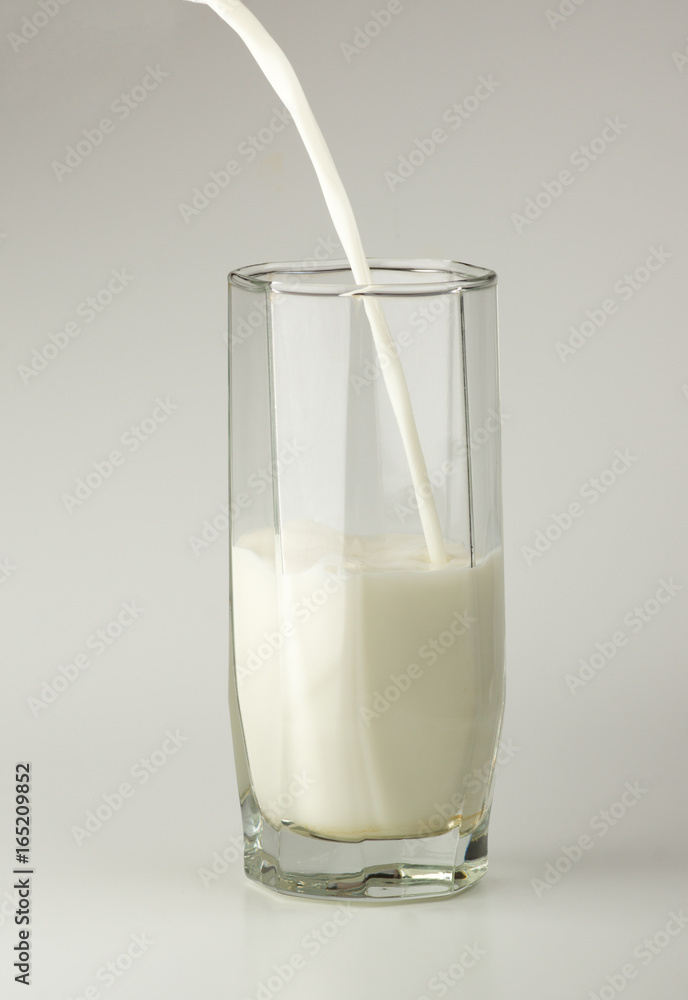 White milk in a glass cup White milk in a glass cup