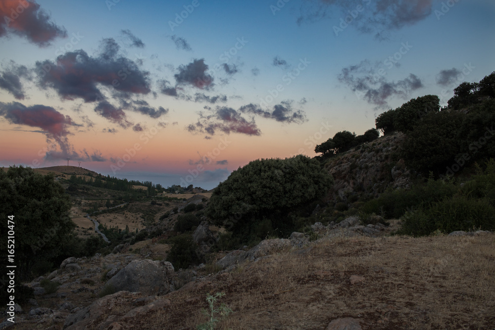 Sonnenuntergang in der Sierra Nevada, Spanien
