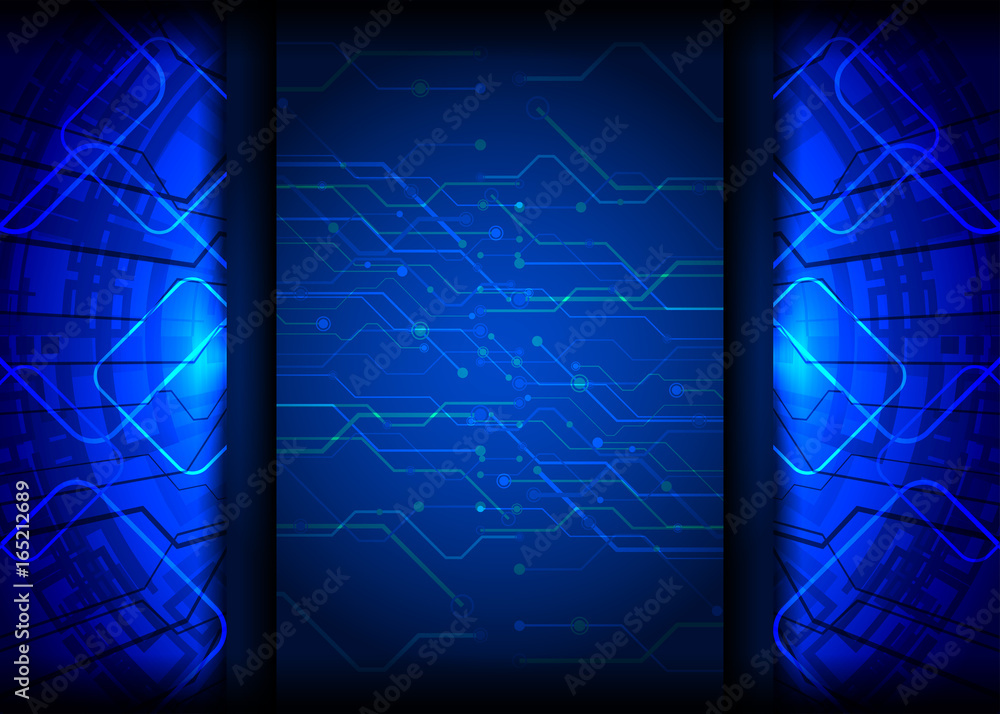 Obraz premium cyber digital technology concept on circuit board background, vector illustration