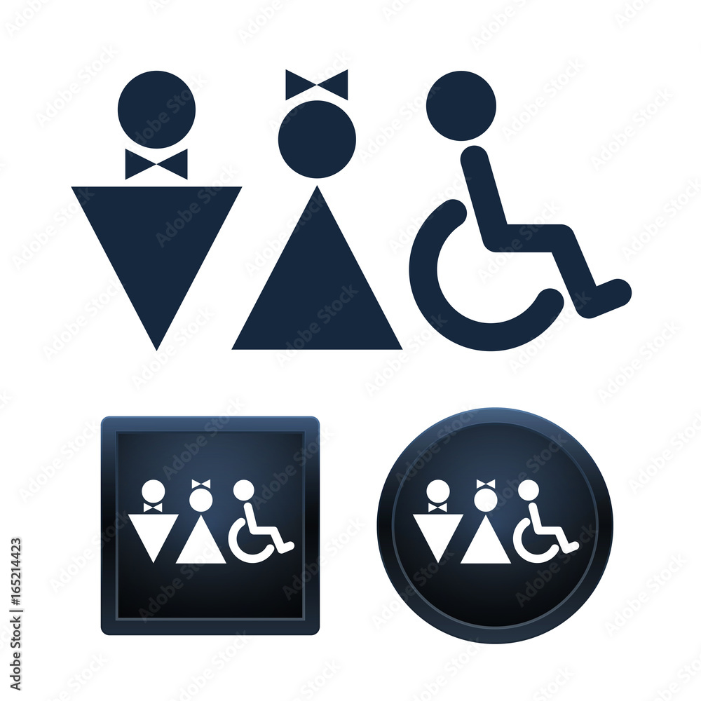 Restroom icon set, isolated vector illustrations Restroom icon set, isolated vector illustrations