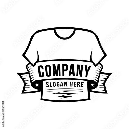 T-shirt logo. Shield shirt logo. Vector and illustration.