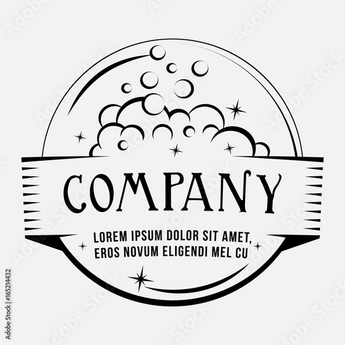Wash logo. Vector and illustration. T-shirt design. Soap bubles design.
