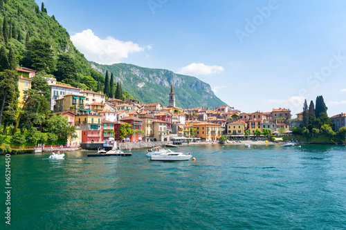 view on colorful town Varenna, Lake como, Italy