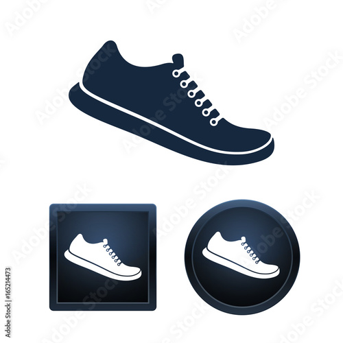 Shoe icon set, isolated vector illustrations