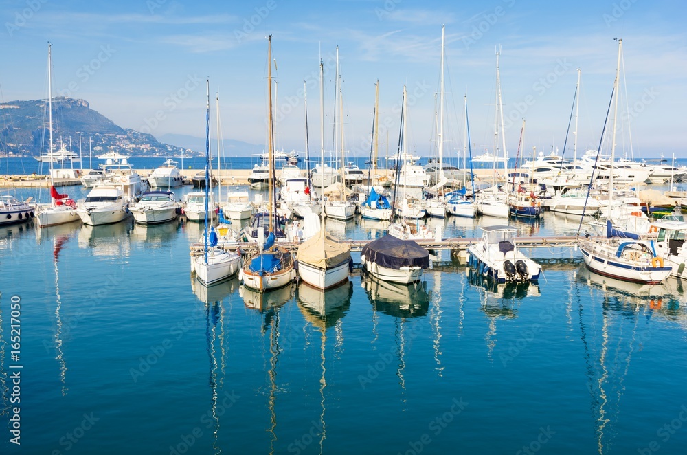 luxury marina in Saint-Jean-Cap-Ferrat, french riviera, south France, Cote d'Azur.