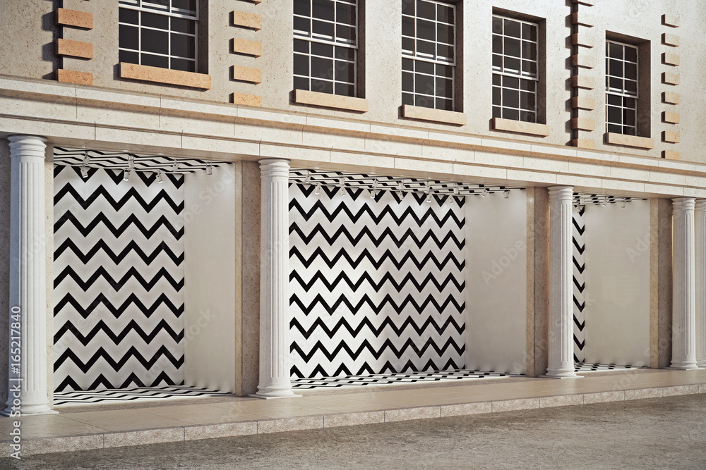Blank zigzag storefront side Blank zigzag storefront side