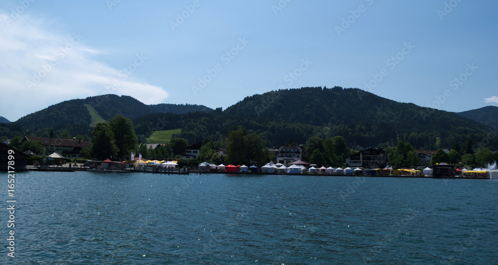 Boating on the Tegernsee with a view over a Market at Bad Wiessee
