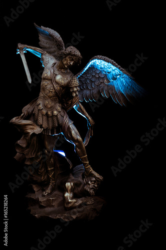 Fotografie, Tablou Miniature statue of archangel Michael