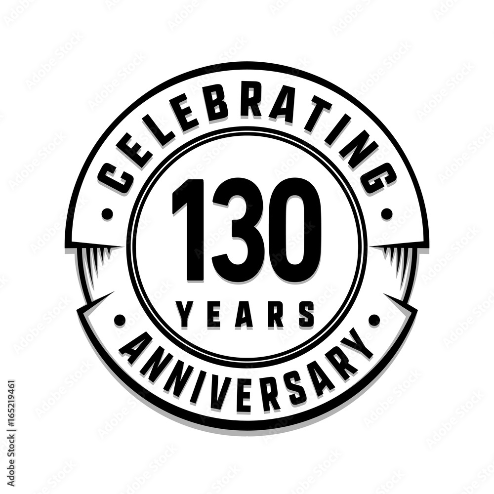 130 years anniversary logo template. Vector and illustration.
