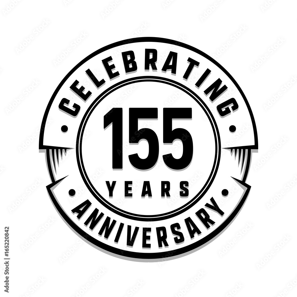 155 years anniversary logo template. Vector and illustration.
