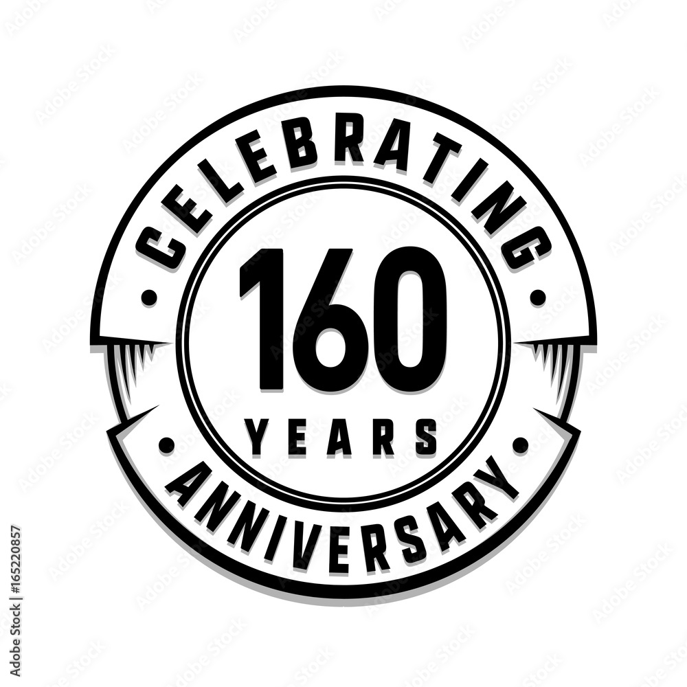 160 years anniversary logo template. Vector and illustration.

