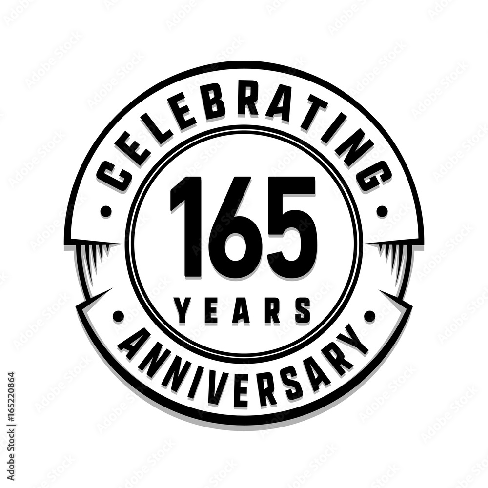 165 years anniversary logo template. Vector and illustration.
