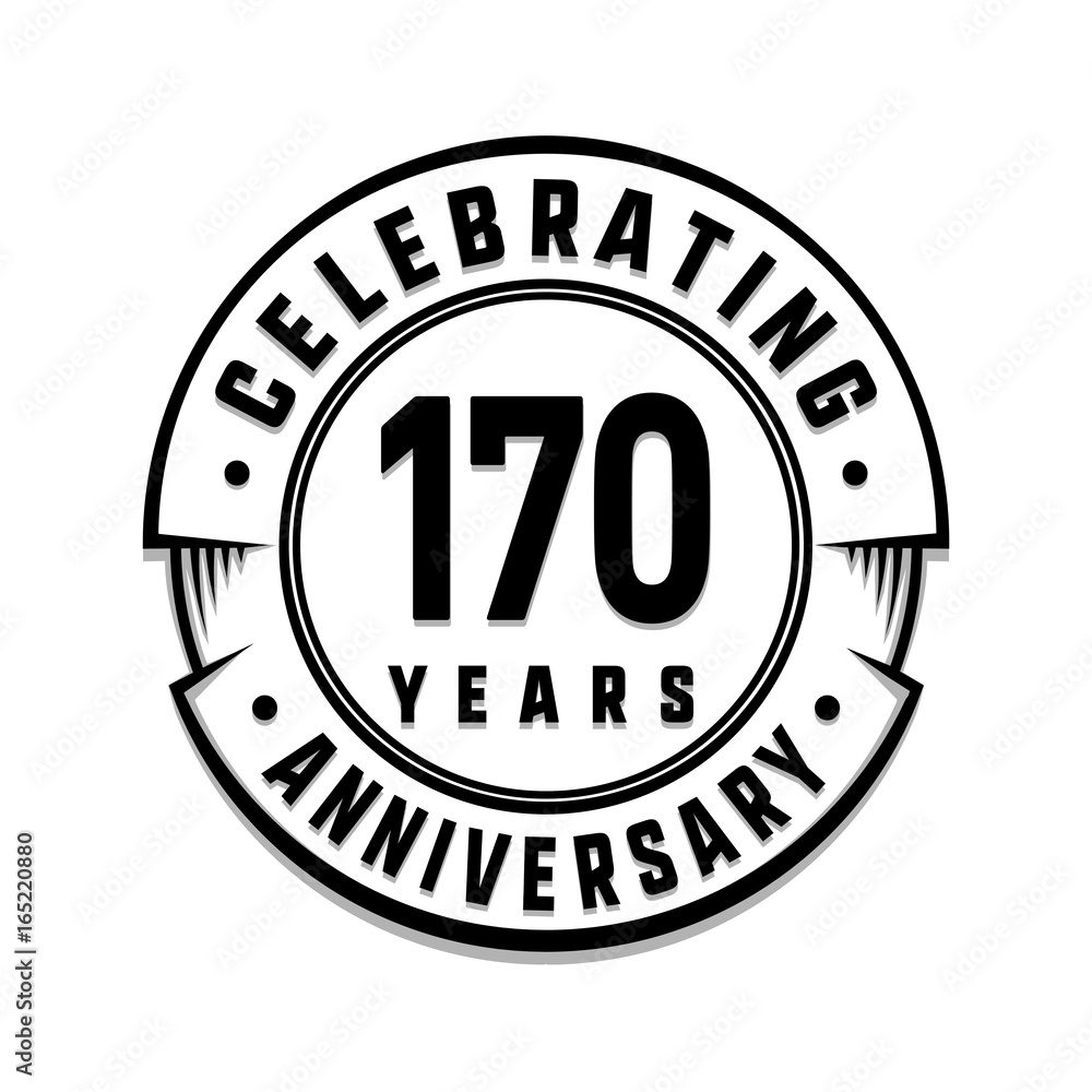 170 years anniversary logo template. Vector and illustration.
