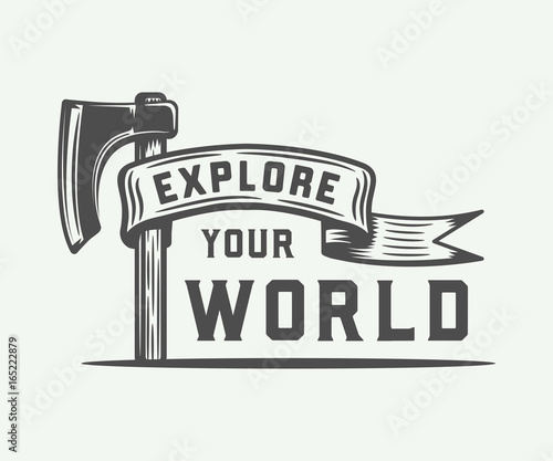 Camping, outdoor or adventure typography poster. Graphic Art. Vector Illustration.