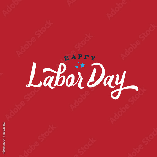 Happy Labor Day Text, Vector Illustration