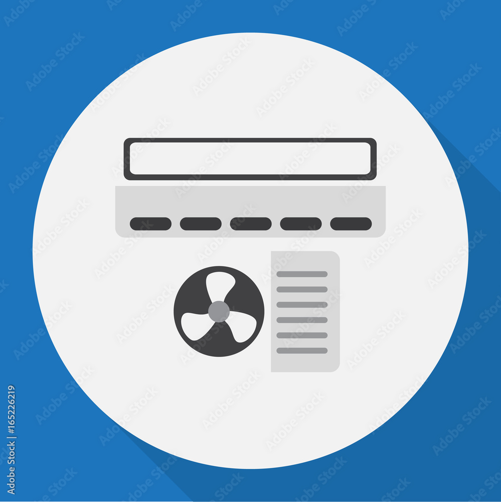 Vector Illustration Of Home Symbol On Air Conditioner Flat Icon